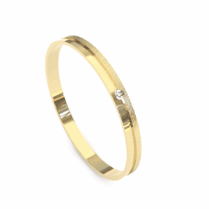 diferenca entre ouro 10k e ouro 18k Alianca em Ouro Amarelo 10K com Friso e Diamante AS1836