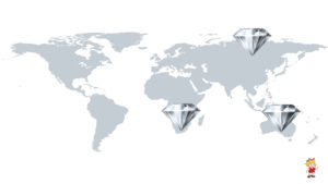 Mapa das Maiores Minas de Diamantes no Mundo