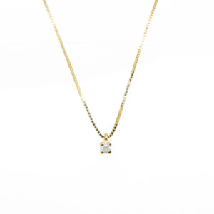 zirconia e diamante A Gargantilha de Ouro 18K Ponto de Luz GG20070