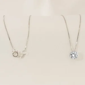 zirconia e diamante Gargantilha Ouro Branco Ponto de Luz com Zirconia 43CM GG20235 1