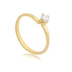 zirconia e diamante anel solitario de ouro casa das aliancas d 4