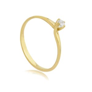 zirconia e diamante anel solitario de ouro casa das aliancas z 3