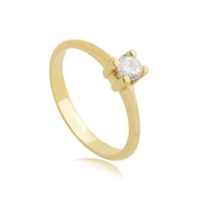 zirconia e diamante anel solitario de ouro casa das aliancas z 5