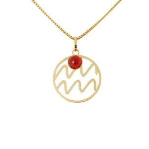 joias de signos Pingente Ouro 18K Signo Aquario Granada com Aro Vazado PG21500