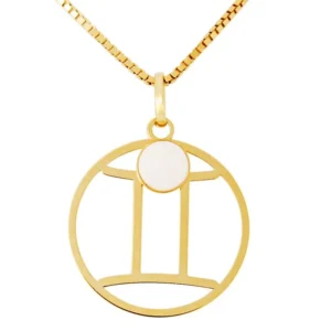 joias de signos Pingente em Ouro 18k Aro Vazado Signo Gemeos PG21505