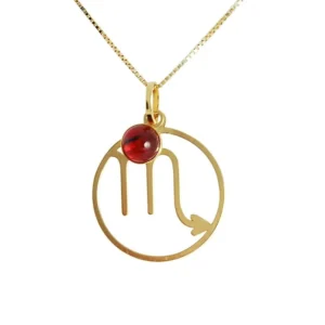 joias de signos Pingente em Ouro 18k Signo Escorpiao Aro Vazado PG21504