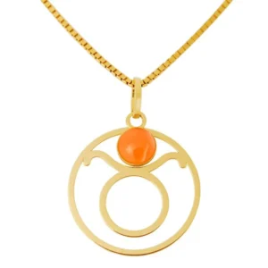 joias de signos Pingente em Ouro 18k Signo Touro Aro Coral PG21510