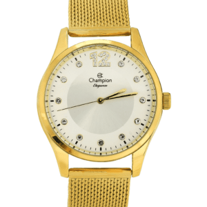 dia das maes Relogio Feminino Dourado Kit Champion com Cristais Original CN25743E 2