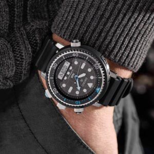 Relogio Masculino Prospex Seiko Solar PADI Arnie Hybrid Preto SNJ035P1 P1PX 2