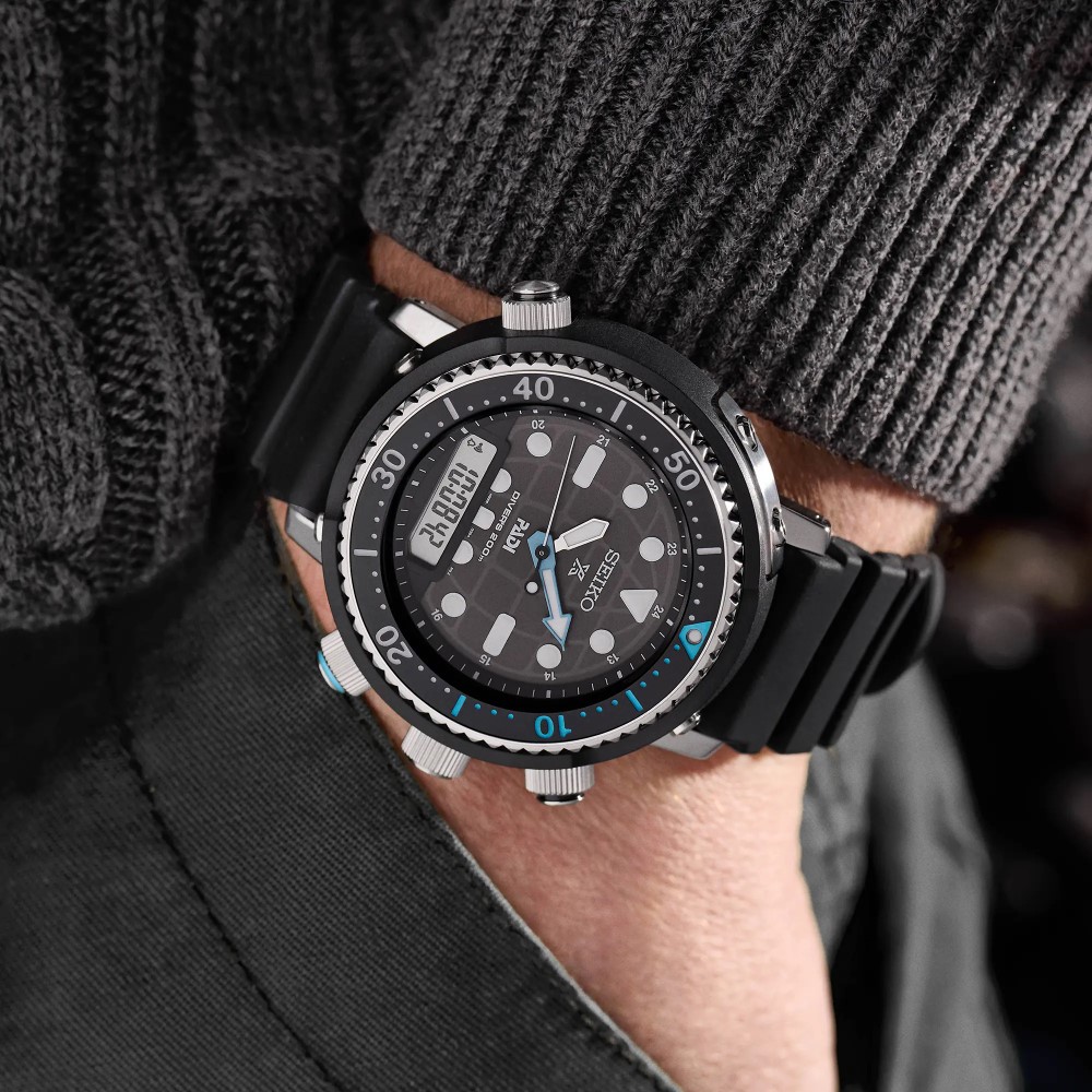 Relogio Masculino Prospex Seiko Solar PADI Arnie Hybrid Preto SNJ035P1 P1PX 2