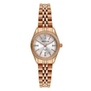 analise de coloracao pessoal casa das aliancas Kit Relogio Feminino Seculus Bisel Serrilhado mais Pulseira Berloques 77255LPSVRA2K1