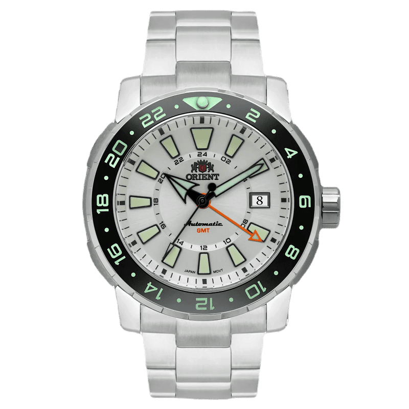 relogio a prova d agua ou relogio resistente a agua casa das aliancas Relogio Masculino Automatico Poseidon Orient Prata NH3SS002 S1SX