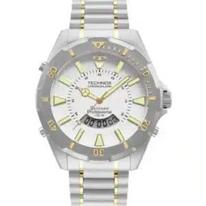 relogio a prova d agua ou relogio resistente a agua casa das aliancas Relogio Masculino Skydiver Technos Prata WT205FQ 5B