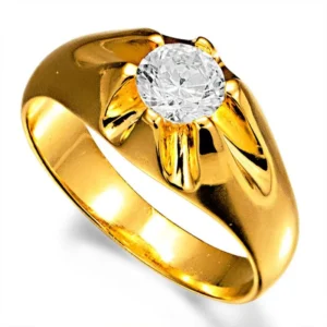 mensagem para o dia dos pais Anel Masculino Pe de Cabra Prata Banho Ouro Zirconia AN20523