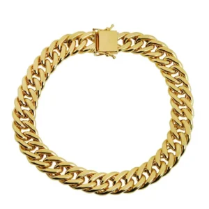 mensagem para o dia dos pais Pulseira em Ouro 18K Grumet Dupla 20 cm PS20271