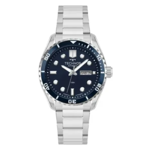 presente para o pai Relogio Masculino Technos Automatico Prata Azul 8205OX 1A