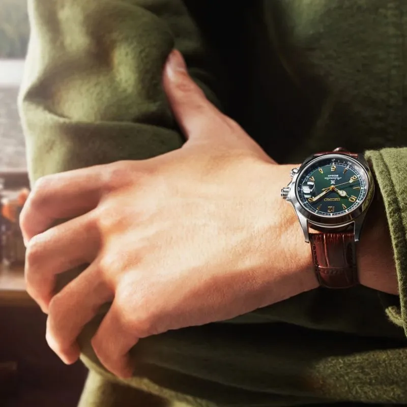 presentes para o dia dos pais casa das aliancas Relogio Masculino Seiko Prospex Alpinist Verde Marrom SPB121J1 2