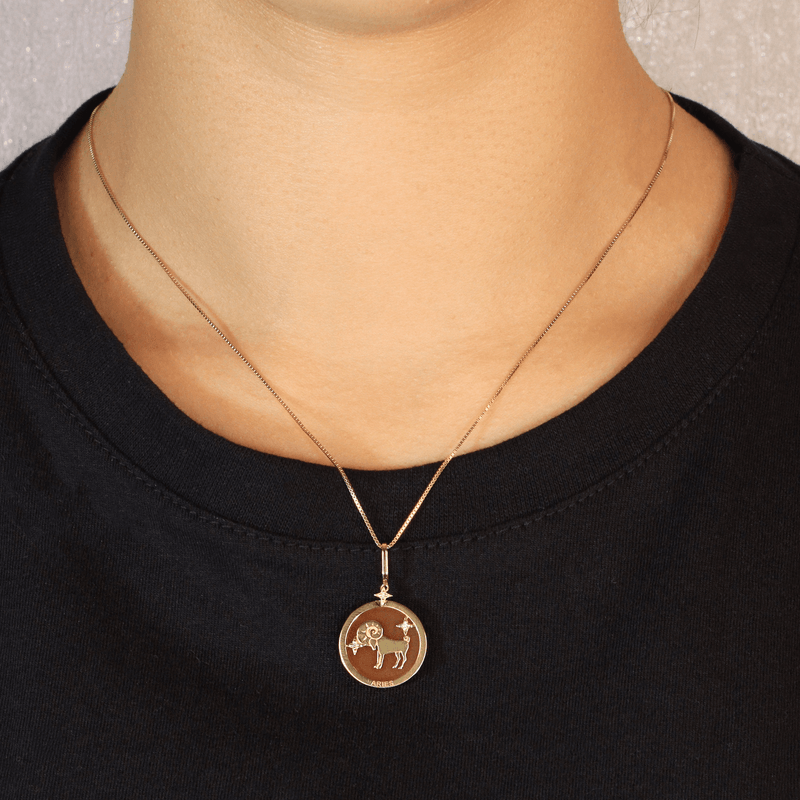 Cor laranja em 2025 Pingente de Signo Zodiaco Aries em Ouro 18K com Quartzo Laranja e Diamantes PG21998 2