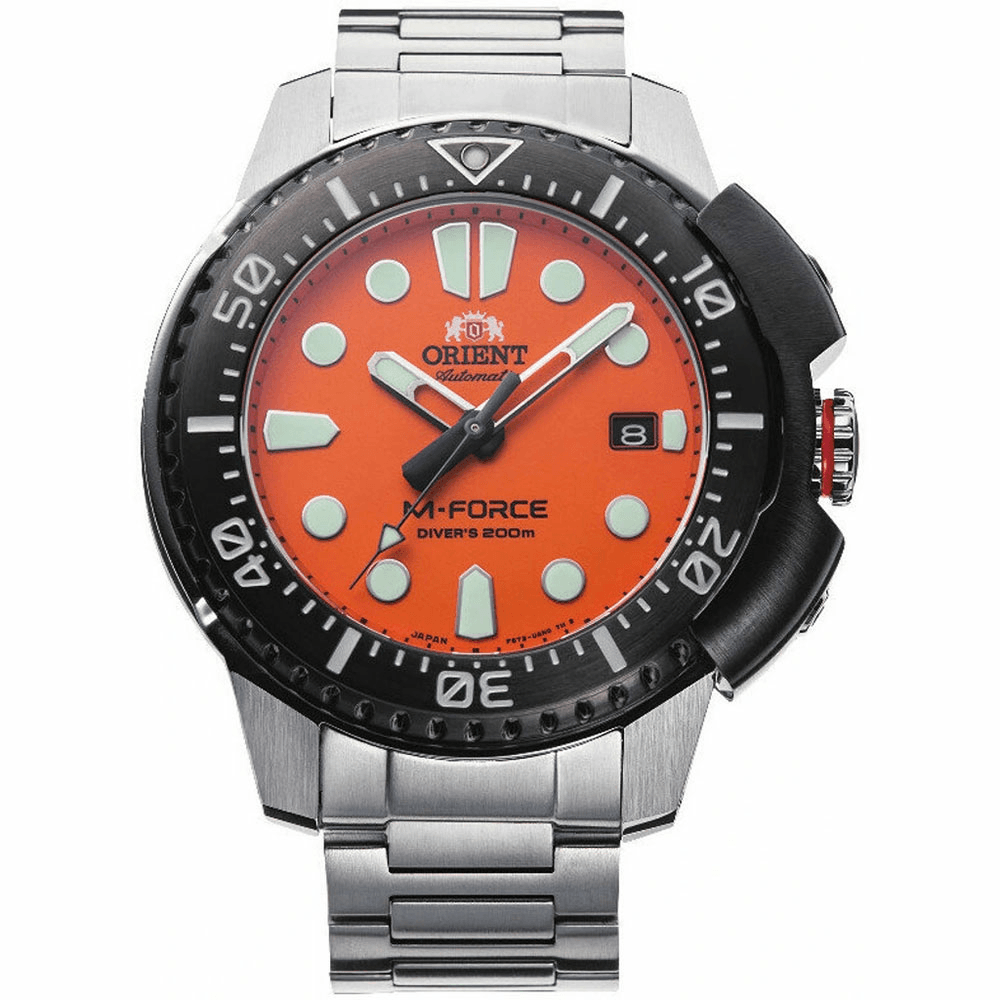 Cor laranja em 2025 Relogio Masculino Automatico Orient Prata M Force RA AC0L08Y00B O1SX