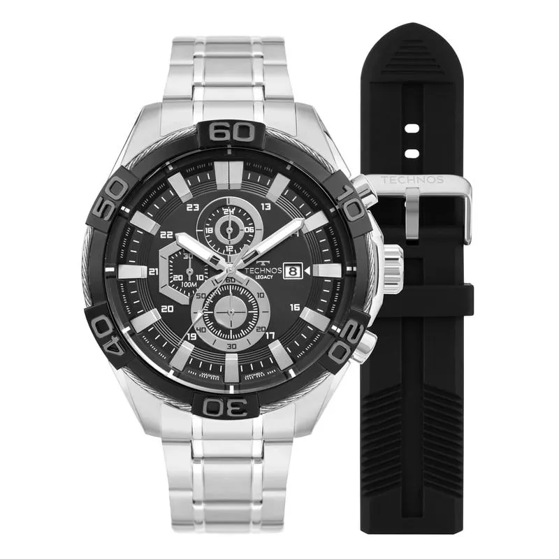 presente para cada tipo de pai Relogio Masculino Legacy Technos Prata JS15ENK T1P Colecao