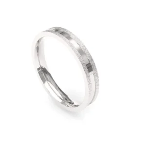 lado certo de usar a alianca de namoro Alianca de Prata Reta com Fosco e Friso AS2127