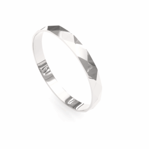 lado certo de usar a alianca de namoro Alianca de Prata Trabalho Sextavado AS2047