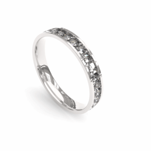 lado certo de usar a alianca de namoro Alianca em Prata Reta Cravejada com Pedras de Zirconia AS1911