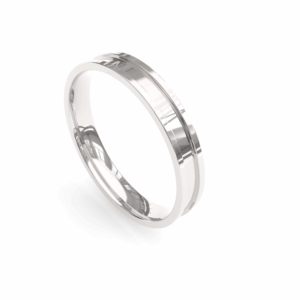 lado certo de usar a alianca de namoro Alianca em Prata Reta com Canaleta AS1910