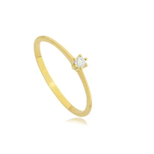 como planejar um pedido de casamento Anel Solitario de Ouro 18K com Brilhante AN20123