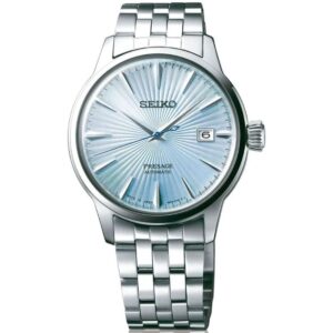 relogio azul celeste Relogio Masculino Presage Seiko Prata SRPE19J1 A1SX3