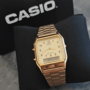relogios casio Relogio Feminino Casio Vintage AnaDigi AQ 230GA 9BMQ BR Dourado 2