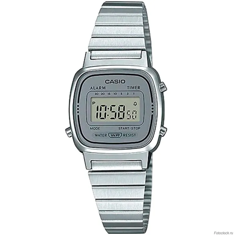 relogios casio Relogio Feminino Vintage Casio Prata LA670WA 7DF SC 1