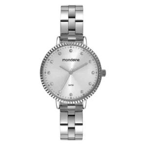relogios femininos Kit Relogio Feminino Mondaine Riviera com Semi Joias 32928G0MVNE2 Prata