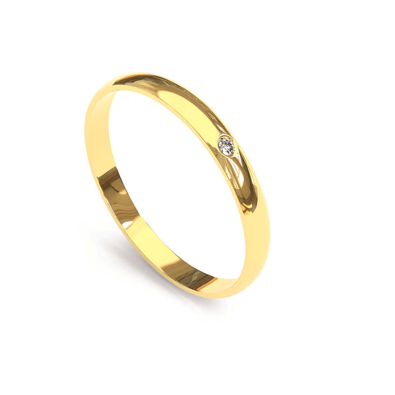 Alianças Finas, Médias ou Largas para Casamento: qual escolher? 3 aliancas finas de casamentoAlianca de Ouro 18k Abaulada Lisa com Diamante AS1211