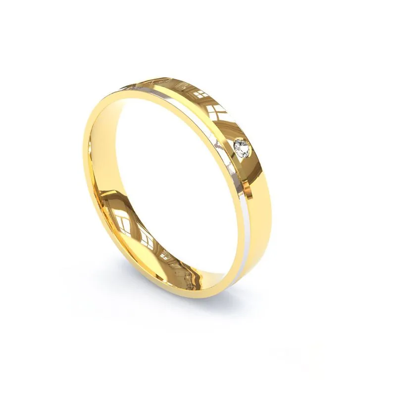 Black Friday de alianças: como escolher o modelo de aliança perfeito? 35 black friday de aliancas Alianca de Ouro 18K Mista Anatomica com Brilhante AS0976