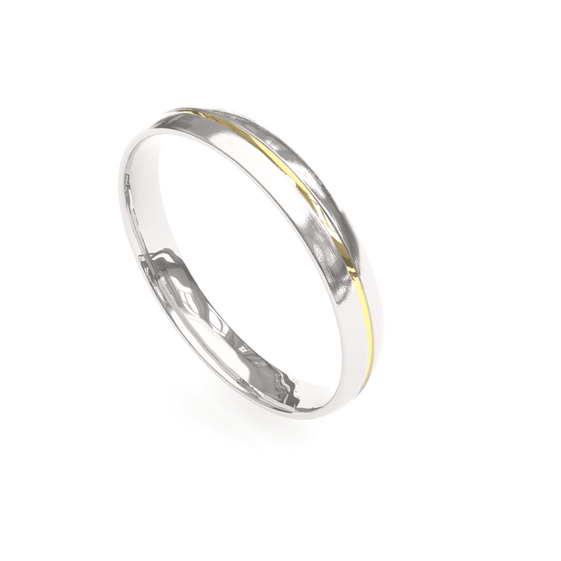 Black Friday de alianças: como escolher o modelo de aliança perfeito? 24 black friday de aliancas Alianca em Prata Anatomica com Filete Amarelo AS1804