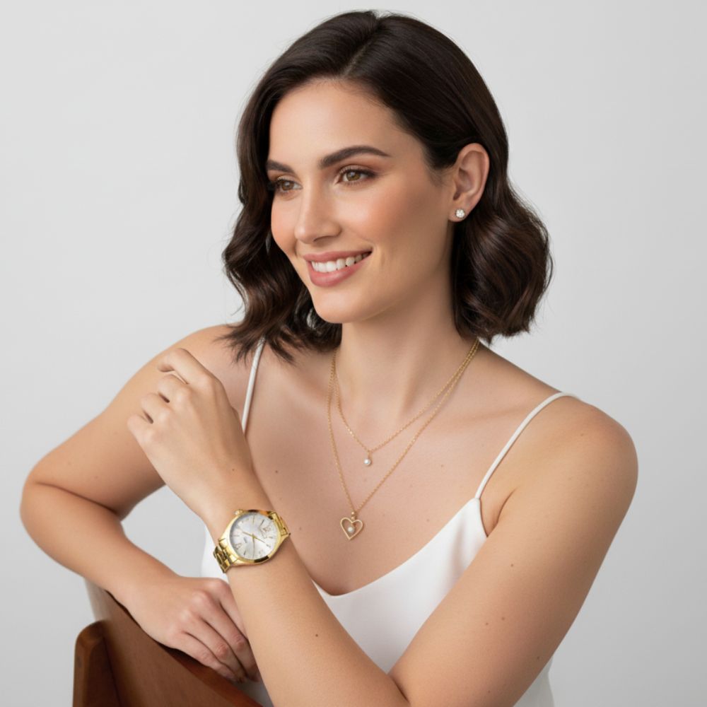 Coleção Bailarina Condor x Casa das Alianças: relógio, colar, brinco e caixa de música Coleção Bailarina Condor x Casa das Alianças: relógio, colar, brinco e caixa de música