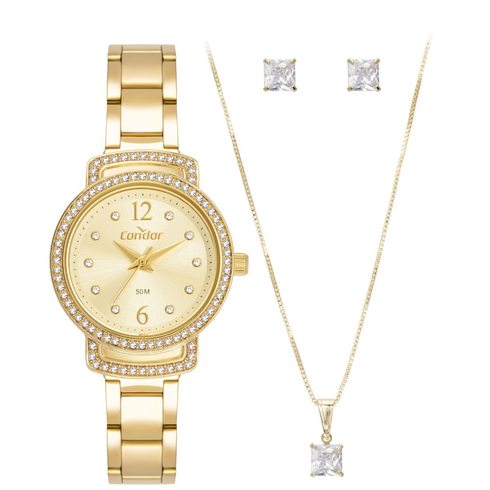 colecao bailarina casa das aliancas condor relogio colar e brincos 7 2