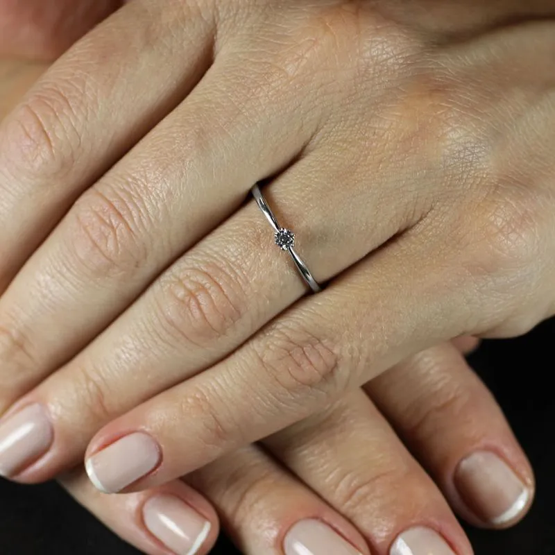 pedido de casamento no fim de ano Anel Solitario em Prata com Pedra de Zirconia AN200 2