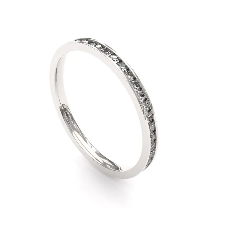 presentes de natal na black friday Alianca de Prata Reta Cravejado com Zirconias AS2097