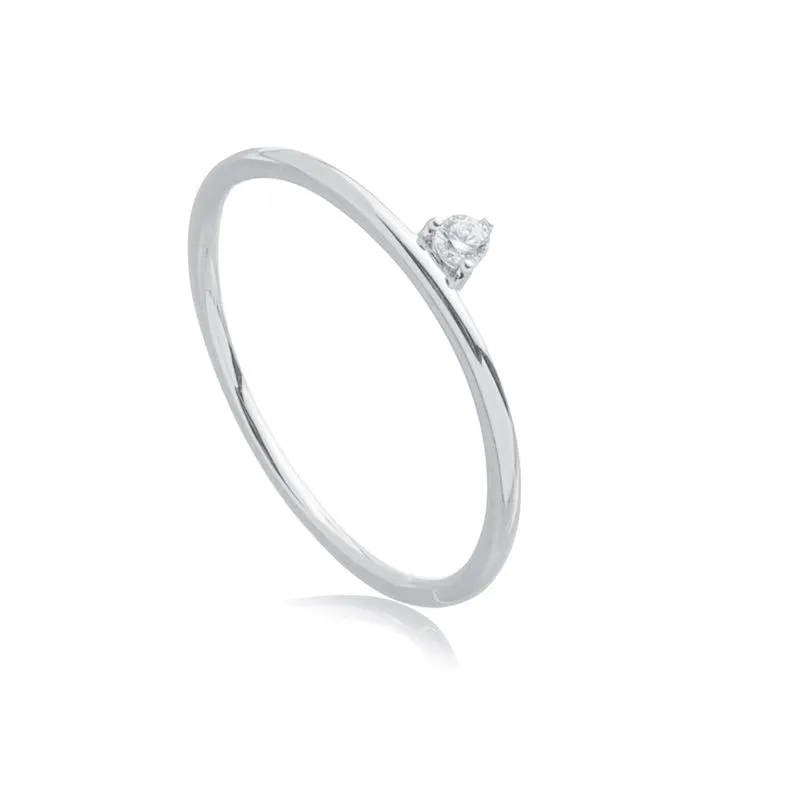 presentes de natal na black friday Anel Solitario de Prata com Zirconia AN23237