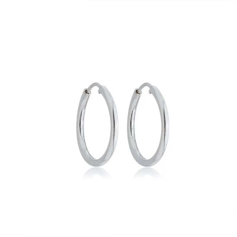 presentes de natal na black friday Brinco de Prata Argola Redona Fio Redondo BR24476