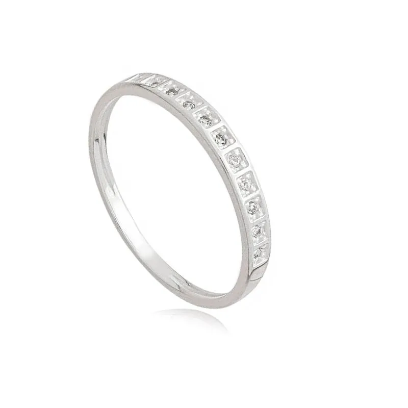 quem namora pode usar anel solitario Anel Aparador de Prata Cravejado de Zirconia AN24906