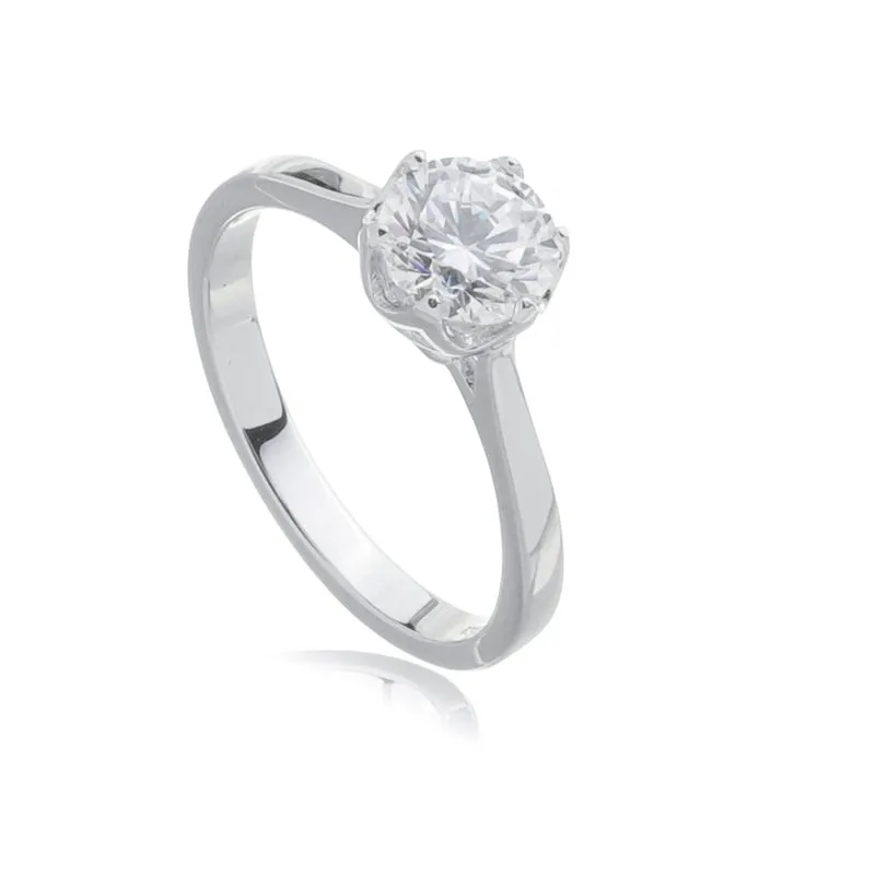 quem namora pode usar anel solitario Anel Solitario de Prata Garra Trabalhada com Zirconia AN23251