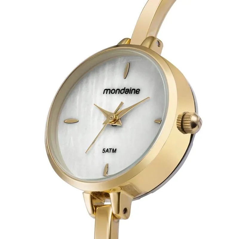 cor do ano pantone 2026 cloud dancer Relogio Mondaine Feminino 32909LPMVDM1 Bracelete Dourado Branco 2