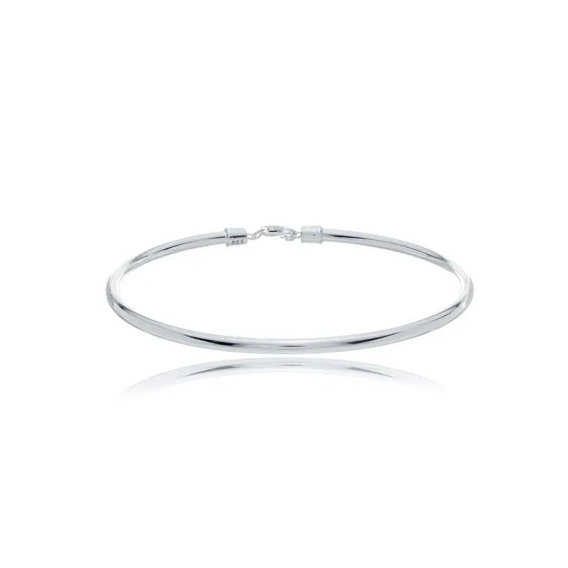 look de natal Bracelete de Prata Fio Redondo com Fecho Gota 24cm PS21689