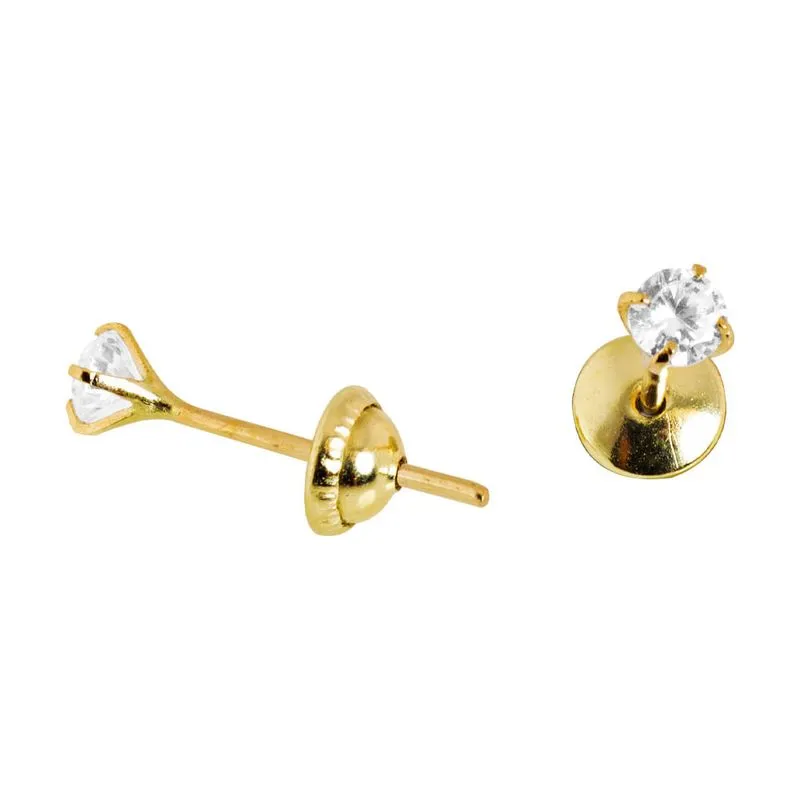 look de natal Brinco em Ouro 10K com Pedra de Zirconia BR21147