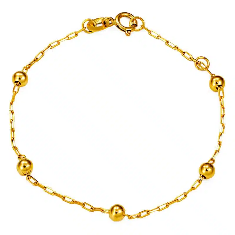 look de natal Pulseira em Ouro 18k com Bolinhas PS15138