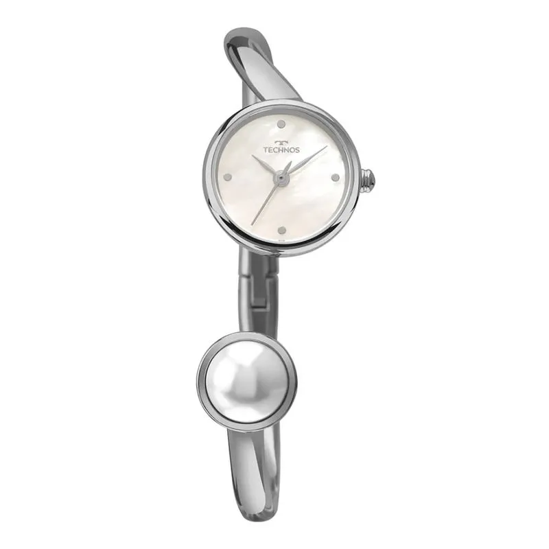 look de natal Relogio Feminino Technos Bracelete Cristal VX11AD 1B Prata