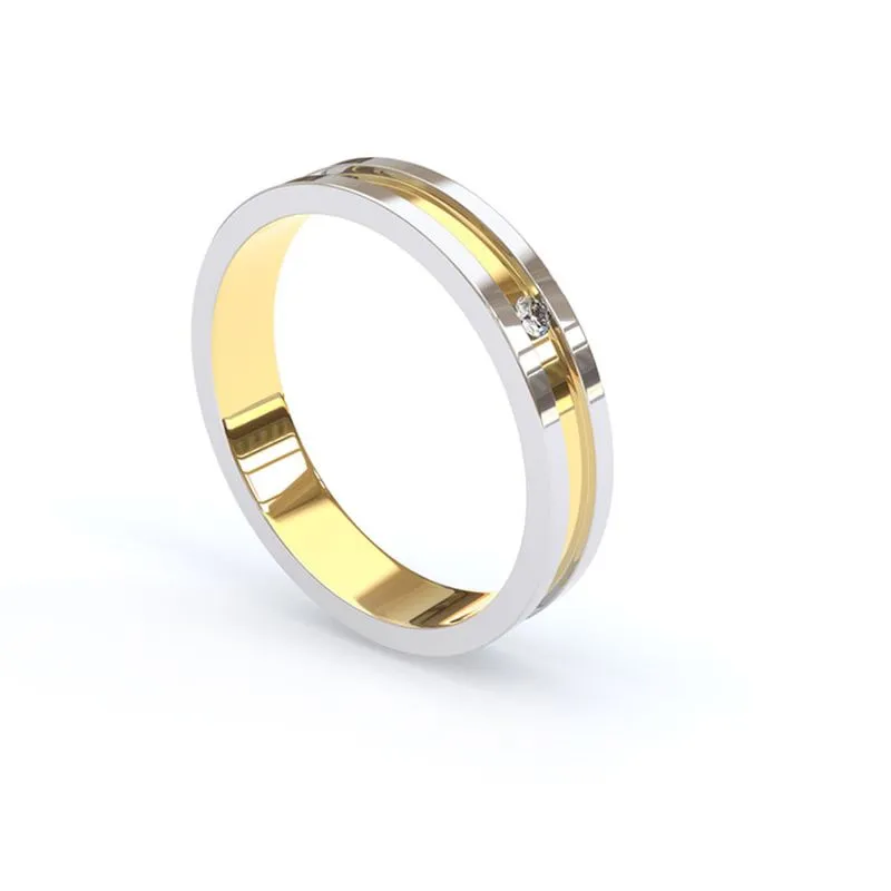 Tendências de Alianças, Joias e Relógios para 2026 4 tendencias de aliancas 2026 Alianca de Ouro 18K Mista com Brilhante AS0807